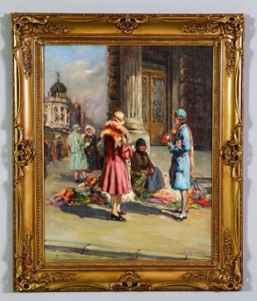 Flower market by Georgij Aleksandrovic Lapschin