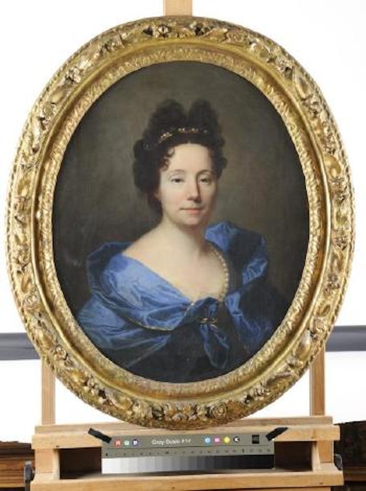 Dame à la robe bleue ornée de perles by Hyacinthe Rigaud