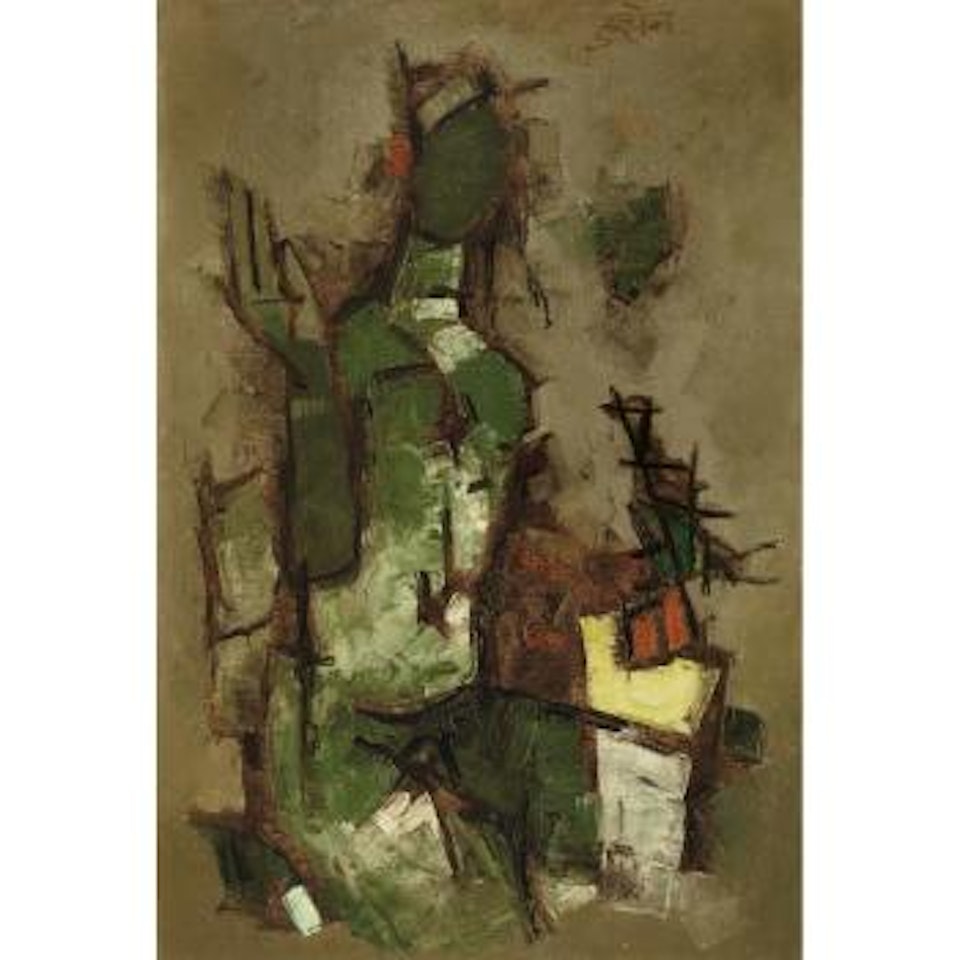 Untitled (Seated Figure) by M.F. Husain