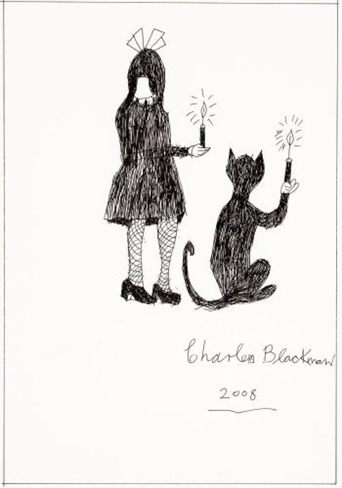 Schoolgirl and cat by Charles Blackman