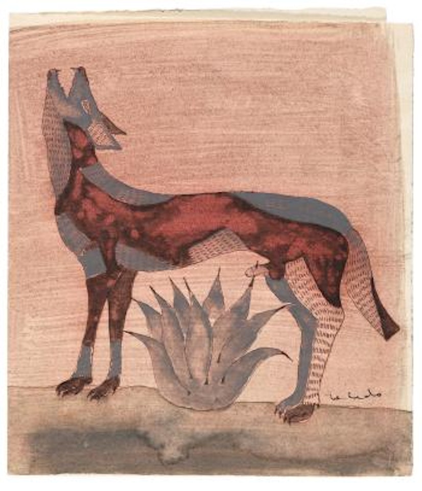 Coyote Con Maguey. Sewing Machine. Figura y Garza. Untitled. Perros Con Cactus. Perro Con Camiseta. Gato And Garza Con Pez by Francisco Toledo