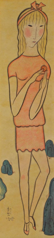 Jeune fille en rose by Leonard Tsuguharu Foujita