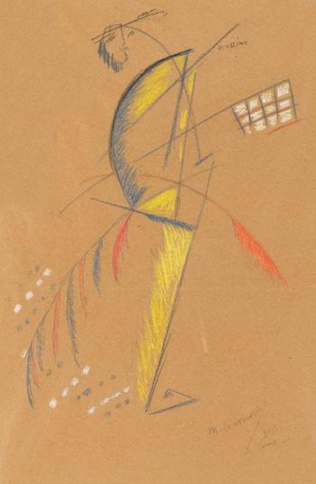 Rayonnist Study Of Massine by Mikhail Larionov