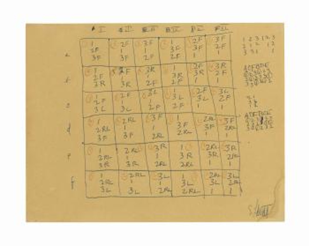 Work Drawing for 1, 2, 3 (Variations on Three Kinds of Cubes) by Sol LeWitt