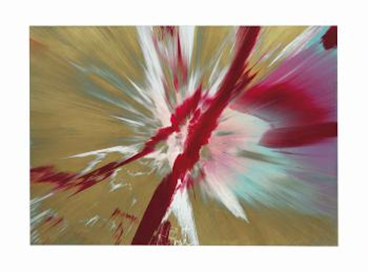 Beautiful bleeding wound over the materialism of money painting by Damien Hirst