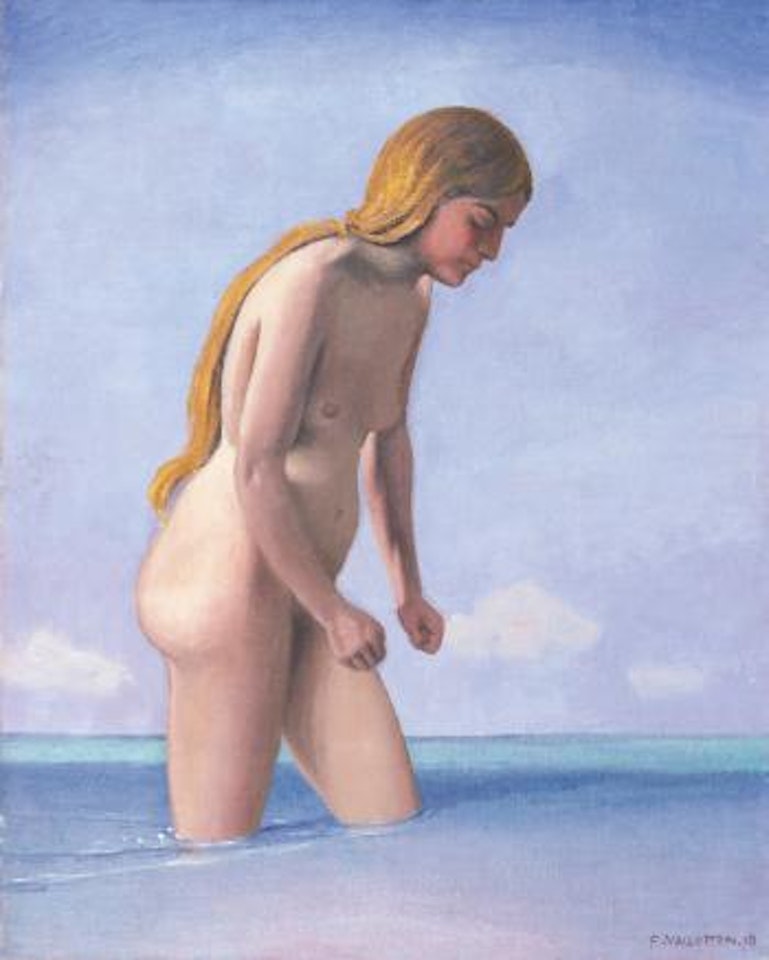 Baigneuse Blonde Marchant Dans L'eau by Félix Vallotton