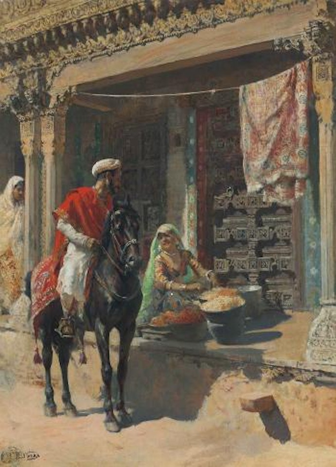 Street vendor, Ahmedabad by Edwin Lord Weeks