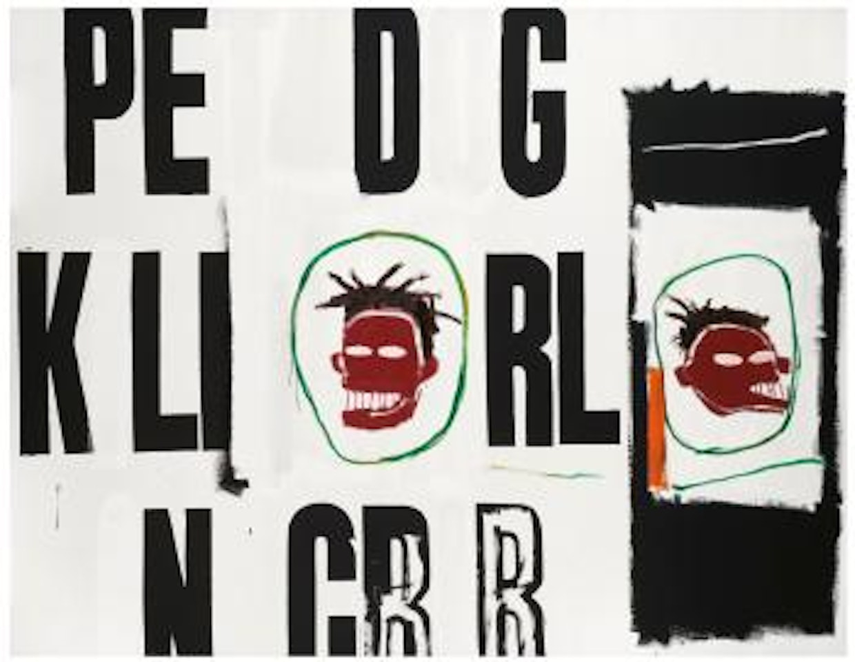 PE D G, Two Heads by Jean-Michel Basquiat by Andy Warhol