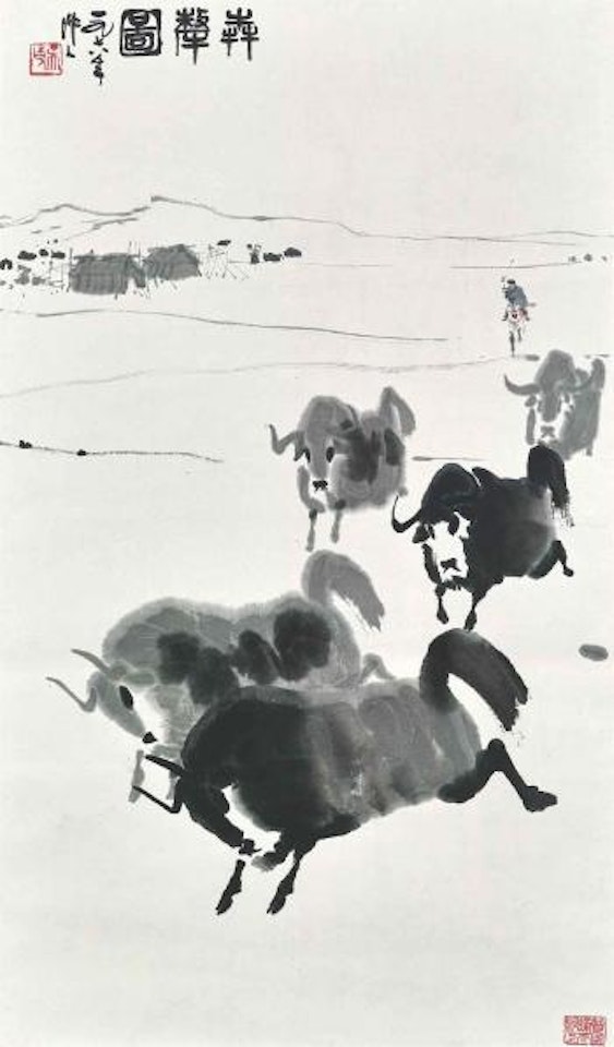 Charging Yaks by Wu Zuoren