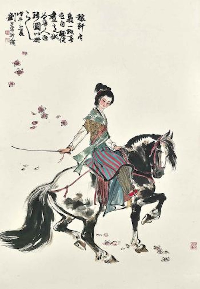 Lady on Horse by Liu Danzhai