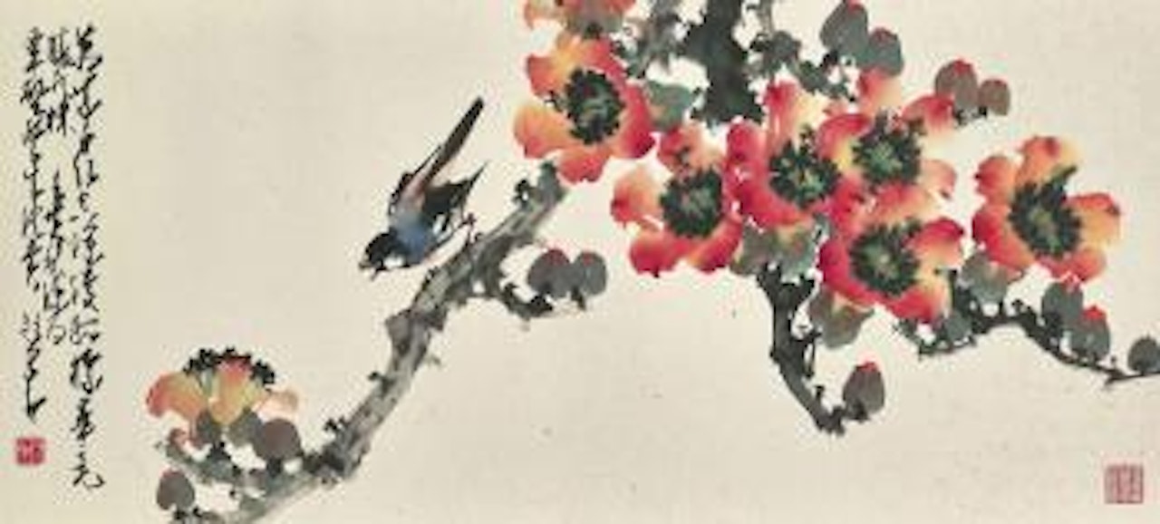 Kapok Flowers and Bird by Zhao Shao'ang