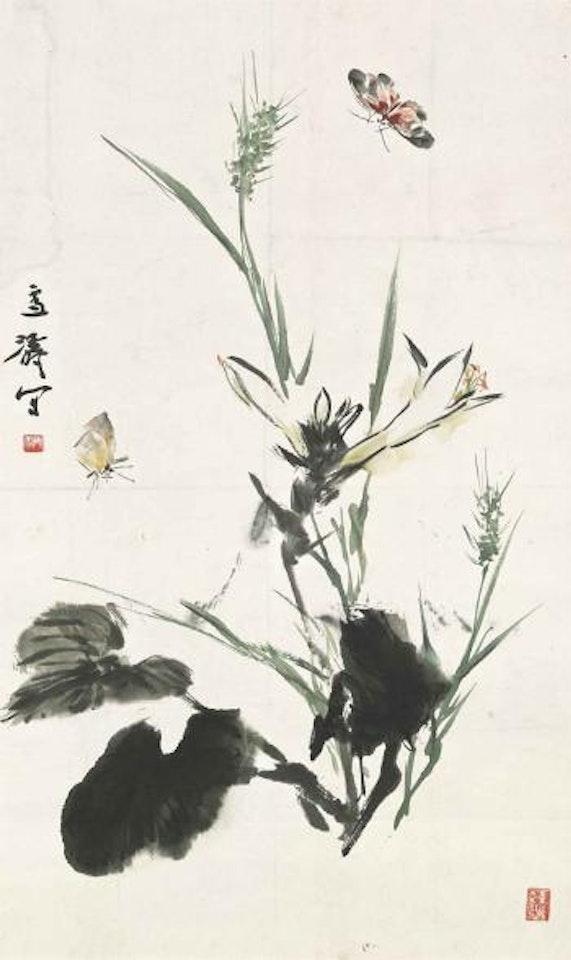 Butterflies and Orchid by Wang Xuetao