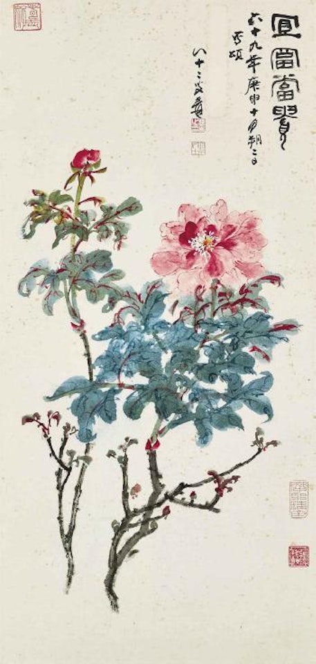 Peony by Zhang Daqian