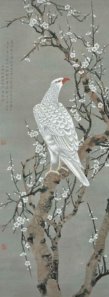 Eagle on White Prunus by Chen Zhifo
