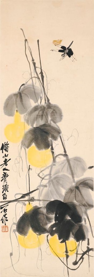 Gourds with dragonfly by Qi Baishi
