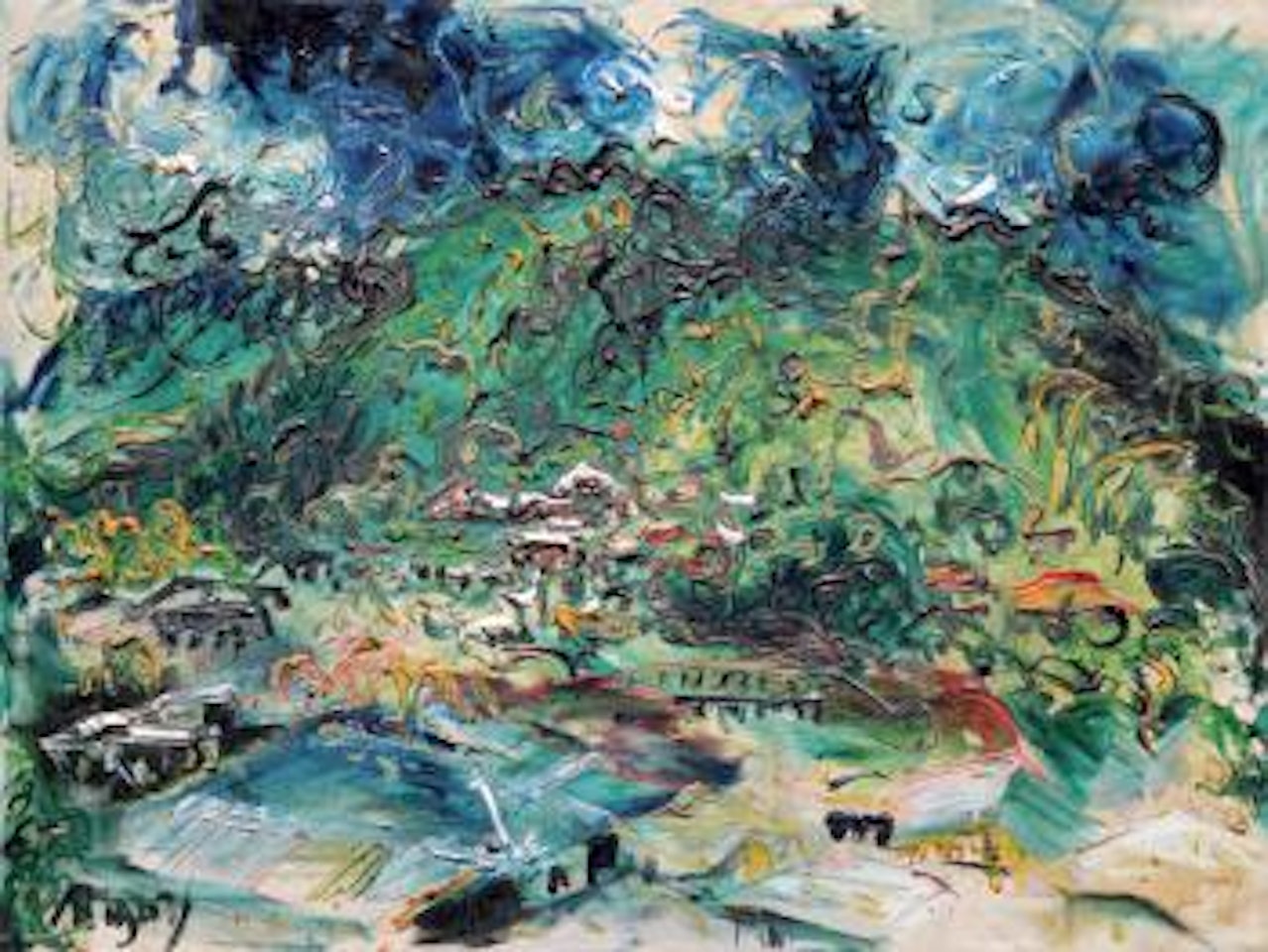 Mountain Village by Affandi