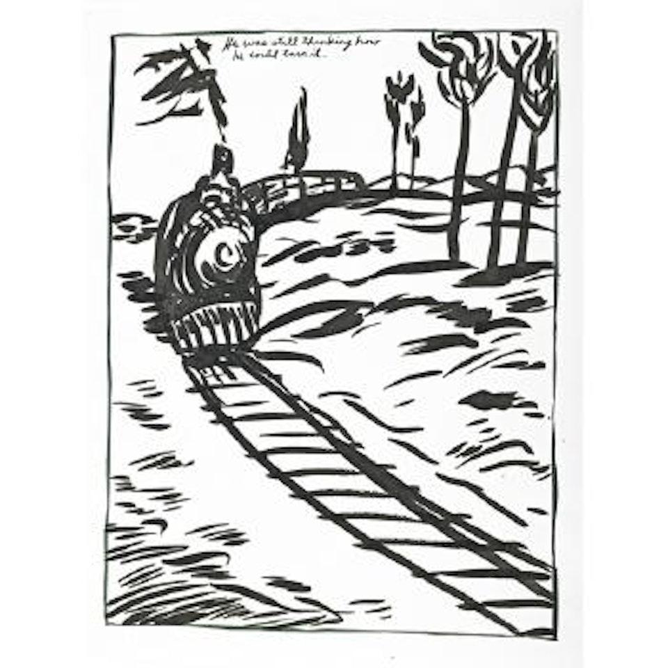 Untitled (He was still thinking how he could turn it) by Raymond Pettibon