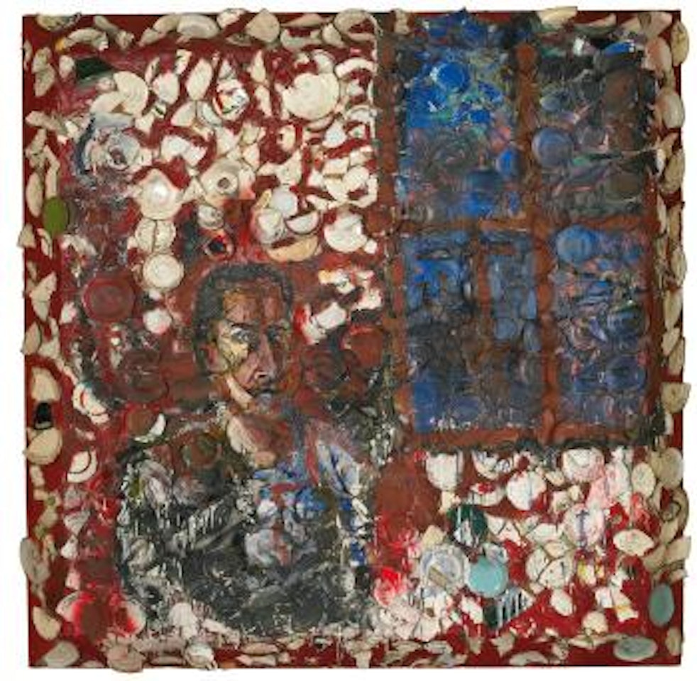 Self Portrait By a Red Window by Julian Schnabel