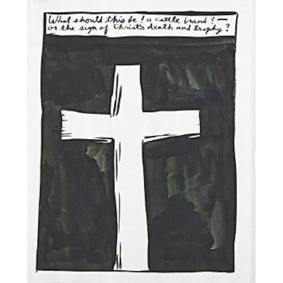 Untitled (What should this be! a cattle brand-or the sign of Christ"s death and trophy?) by Raymond Pettibon