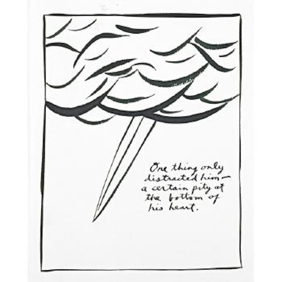 Untitled (One thing only distracted him-a certain pity at the bottom of his heart) by Raymond Pettibon