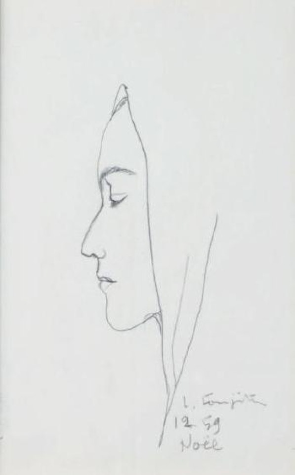 Femme au voile, Noël by Leonard Tsuguharu Foujita