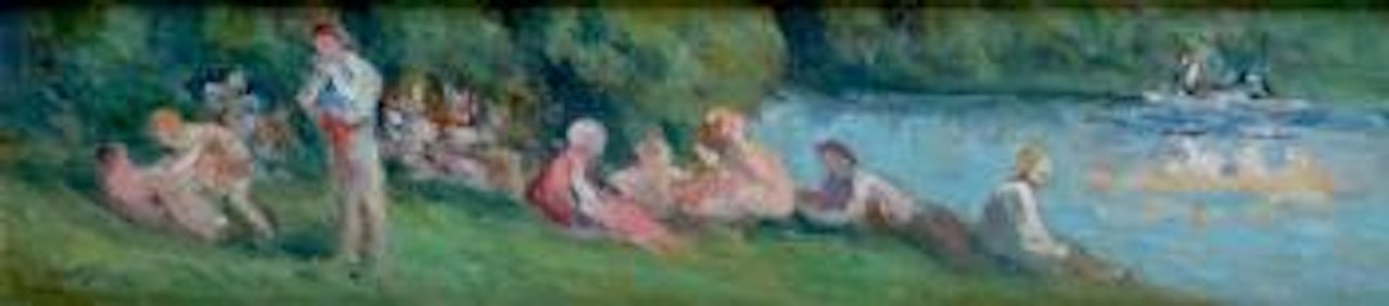 Le déjeuner sur l'herbe au bord de l'eau by Maximilien Luce