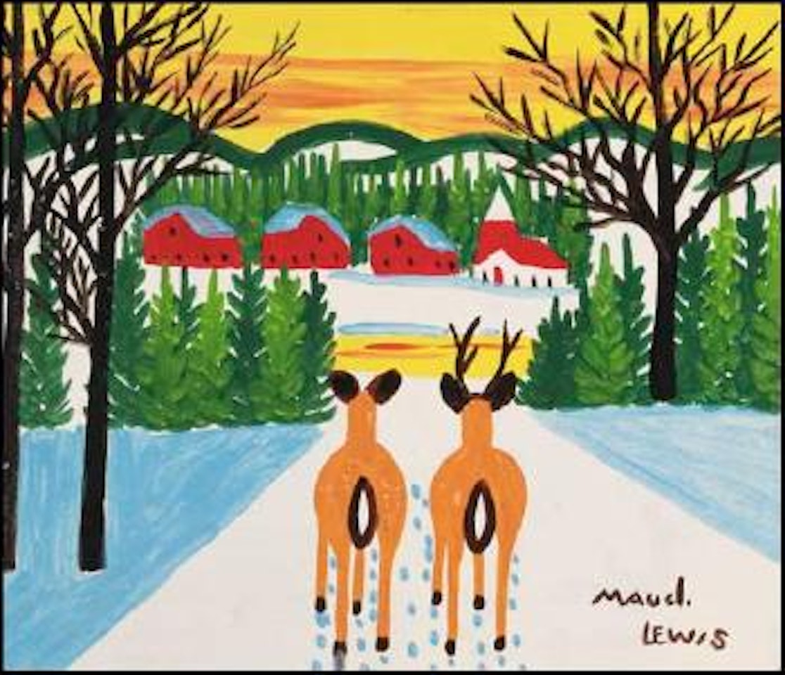 Deer in Winter by Maud Lewis