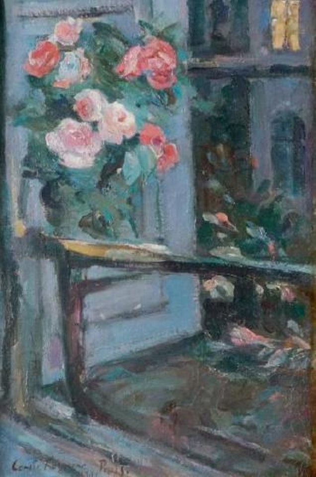 Paris, vase de fleurs devant la fenêtre by Konstantin Alekseevich Korovin
