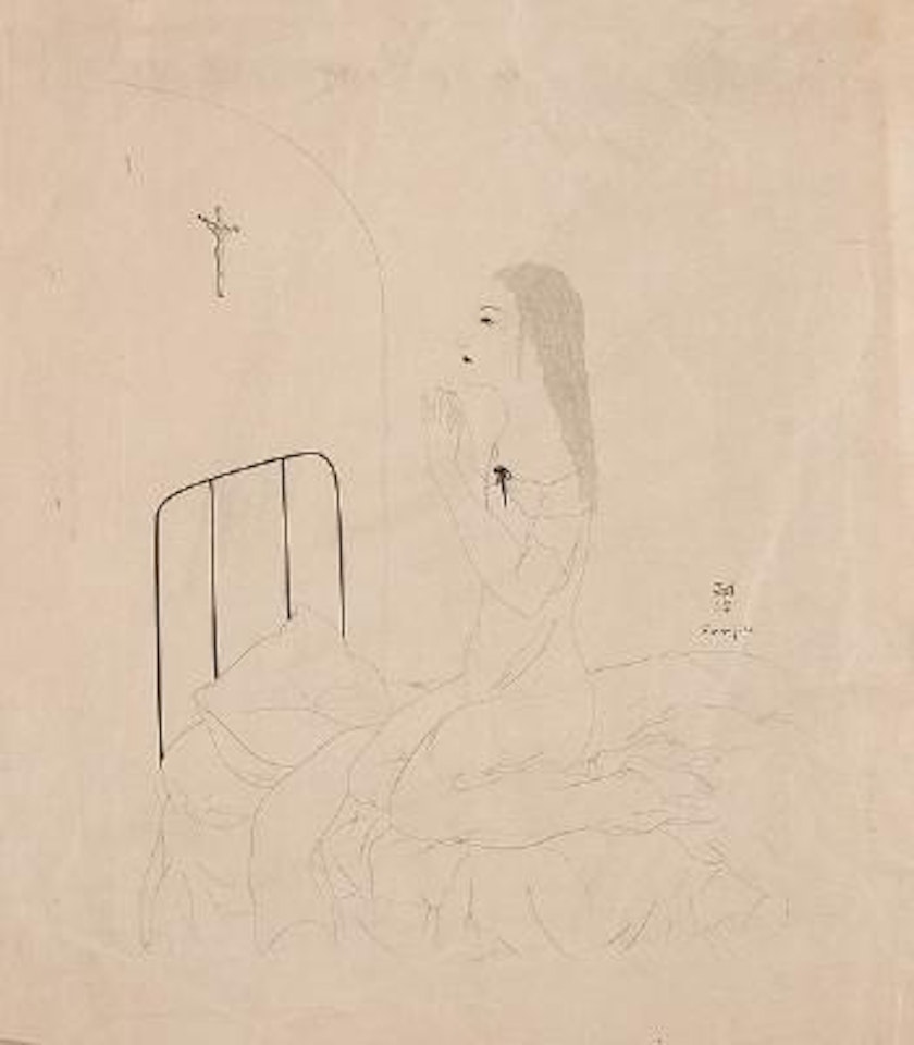 Femme en prière by Leonard Tsuguharu Foujita