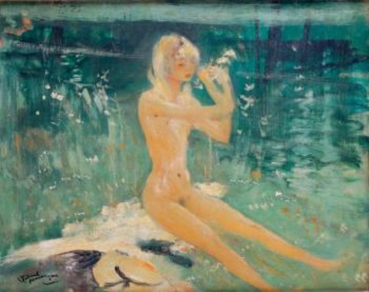 Nu au bord de la rivière by Jean Gabriel Domergue