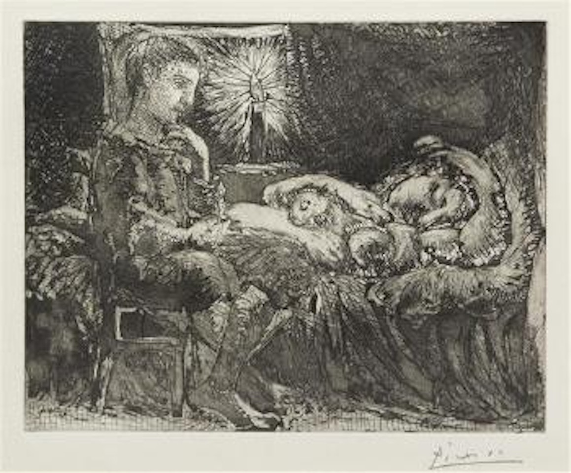 Garcon et Dormeuse a la Chandelle by Pablo Picasso