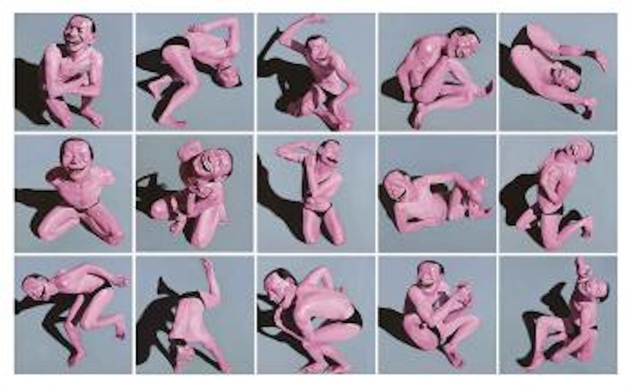 Fifteen Poses in Life: Pink by Yue Minjun