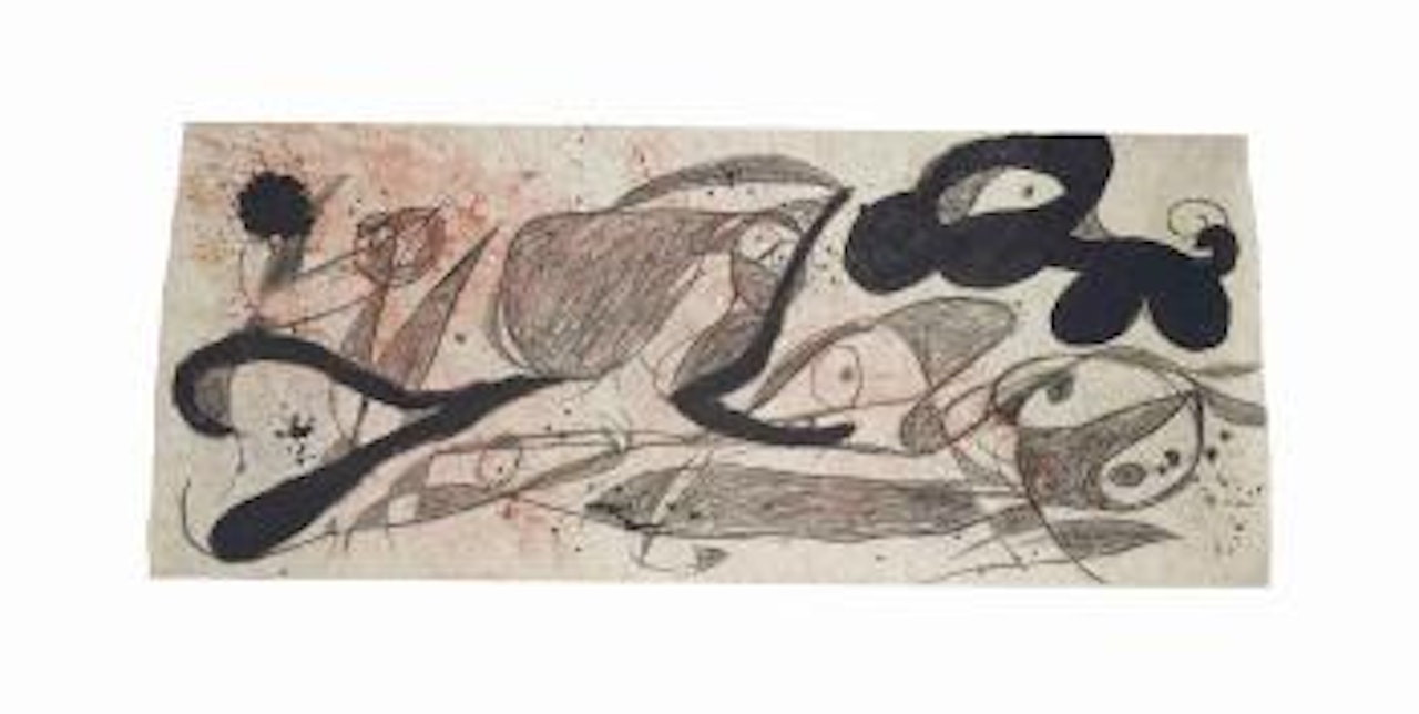 Personnages, oiseaux, chien by Joan Miró