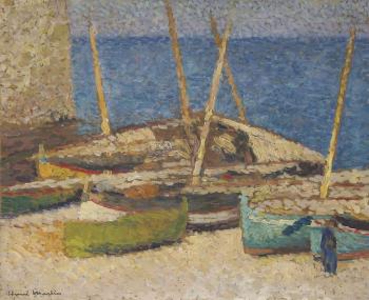 Barques sur la grève du port de Collioure by Henri Jean Guillaume Martin