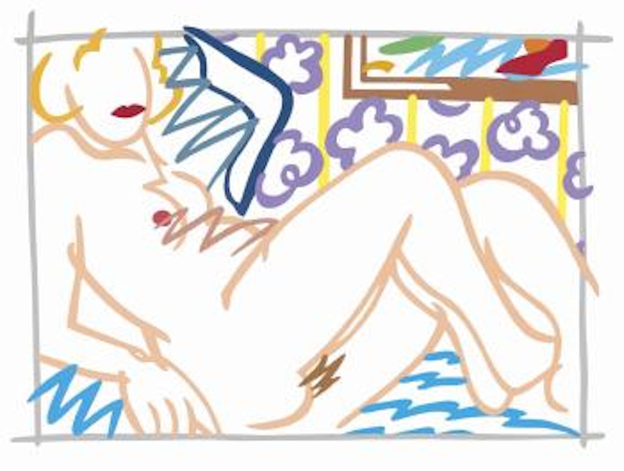 1960 Judy with Floral Wallpaper (Large) by Tom Wesselmann