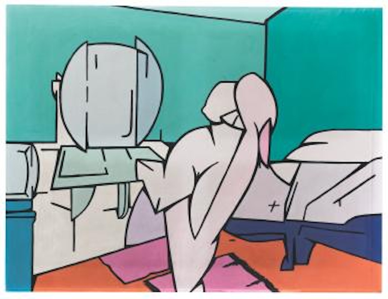 Figura In Una Camera D'albergo by Valerio Adami