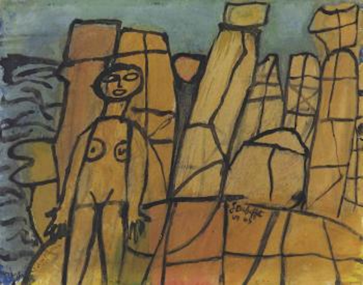 Baigneuse nue dans les rochers de Cassis by Jean Dubuffet
