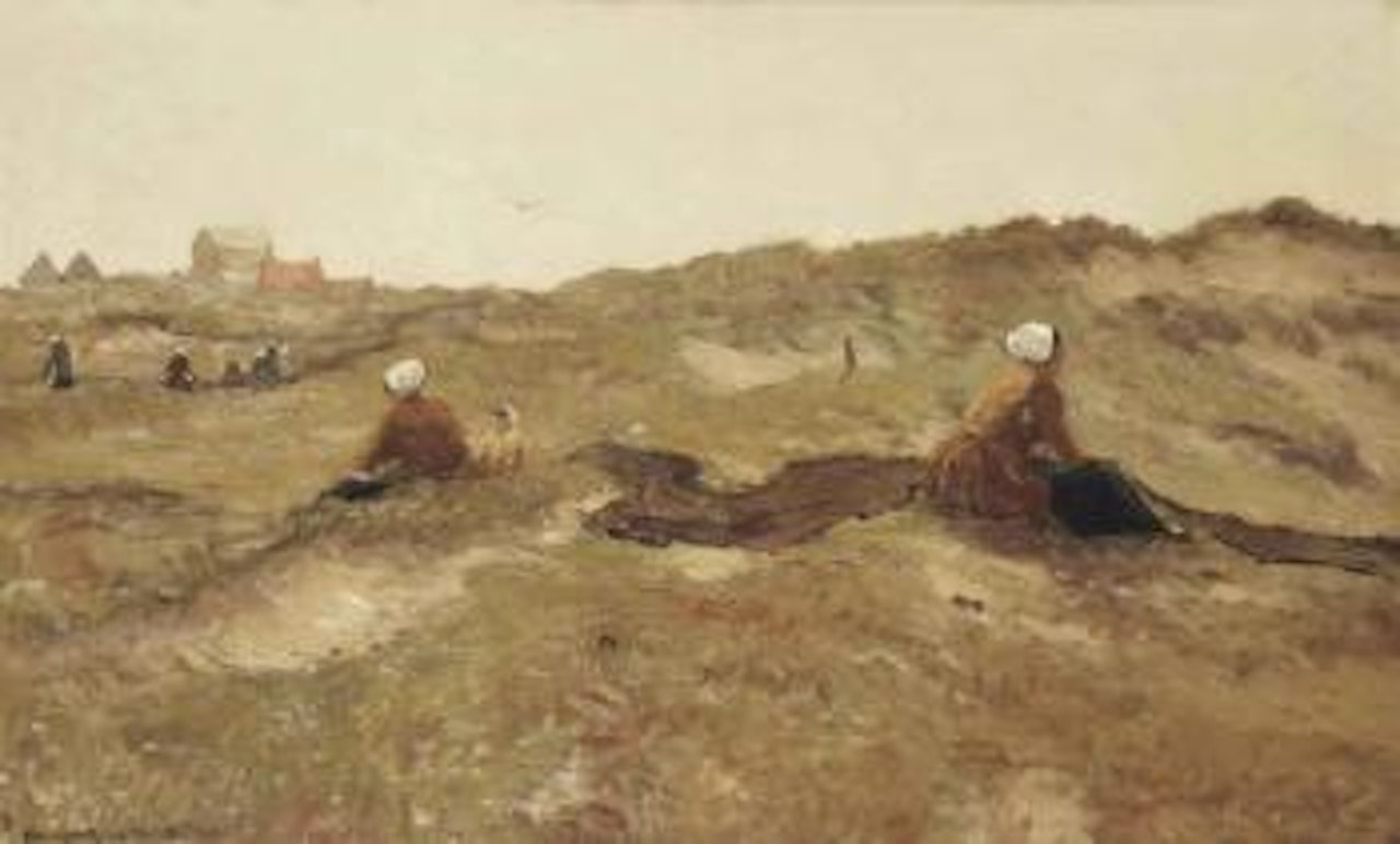 Mending the nets, Katwijk aan Zee by Gerhard Arij Ludwig Morgenstjerne Munthe