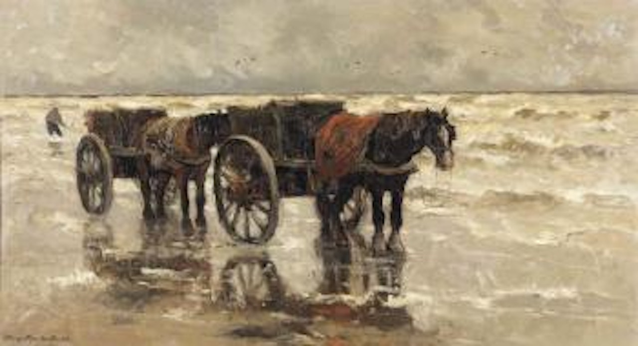 Shell fisher on the beach by Gerhard Arij Ludwig Morgenstjerne Munthe
