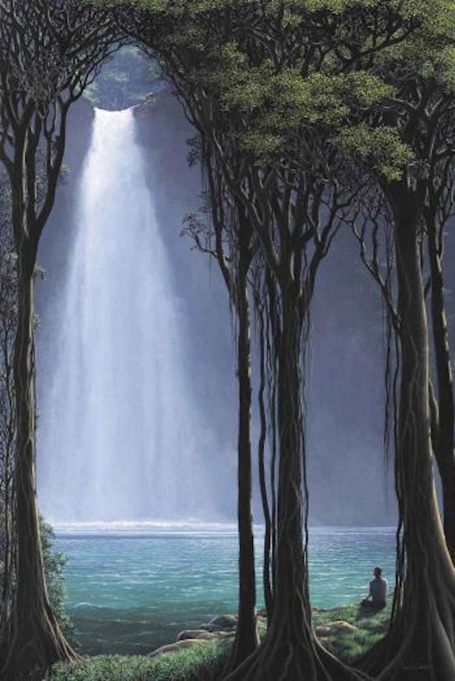 Luz en la cascada del río azul by Tomas Sanchez