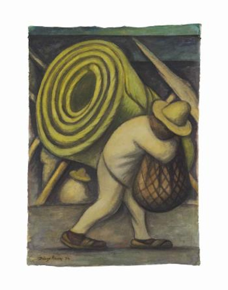 Returning from the Market (also known as Hombre cargando un petate) by Diego Rivera