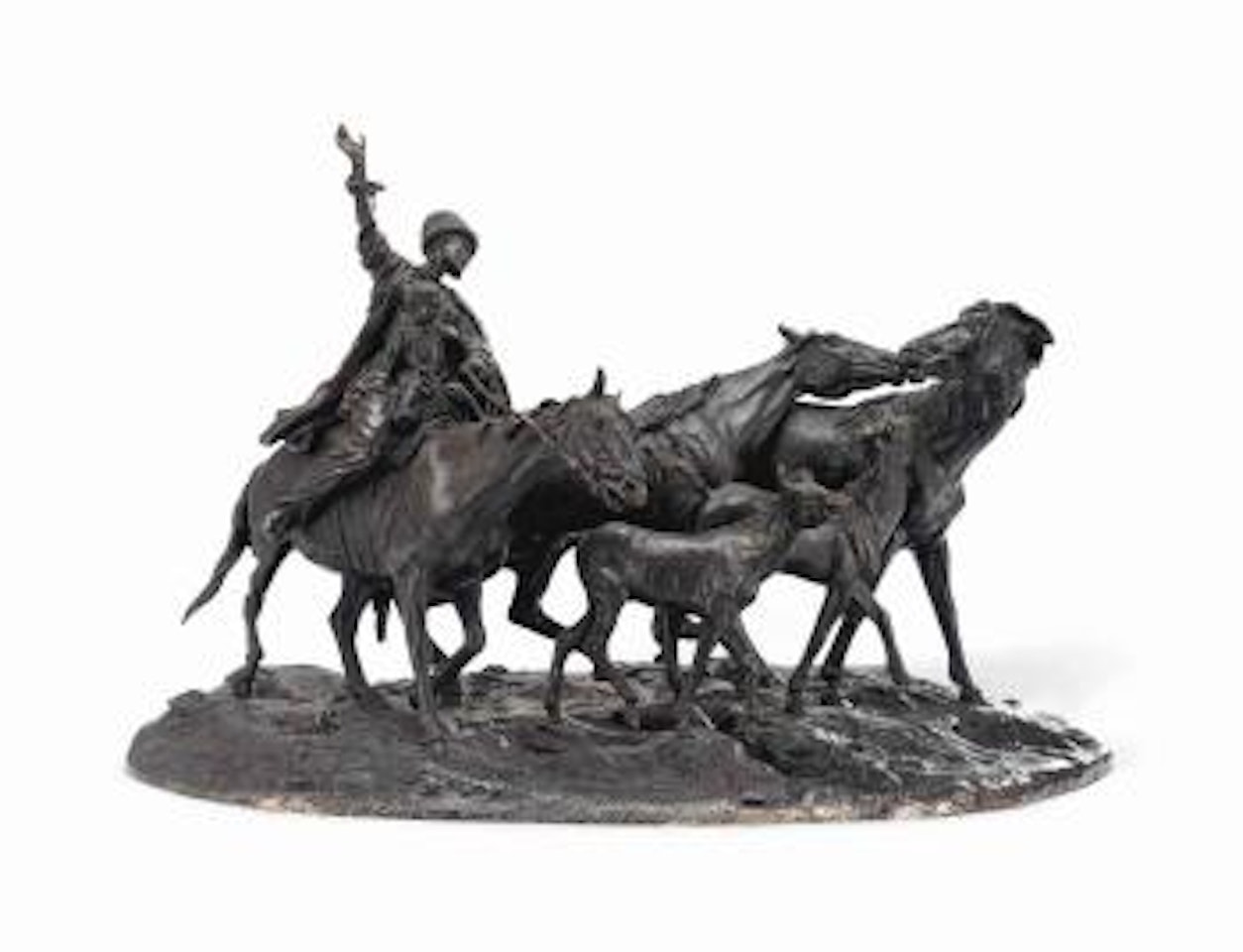 A Herd Of Kirghiz Horses Before Departure by Eugene Alexandrovic Lanceray