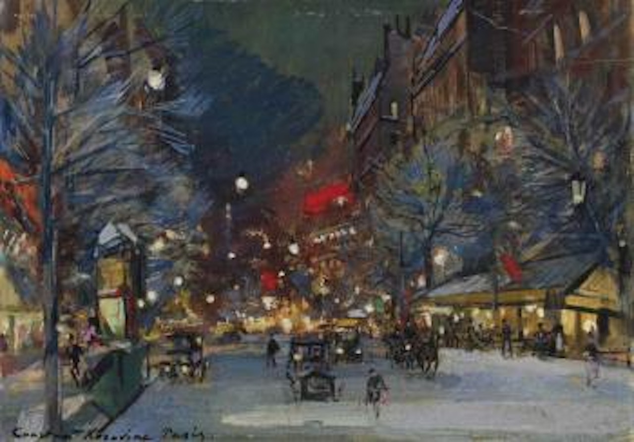 Paris at night by Konstantin Alekseevich Korovin
