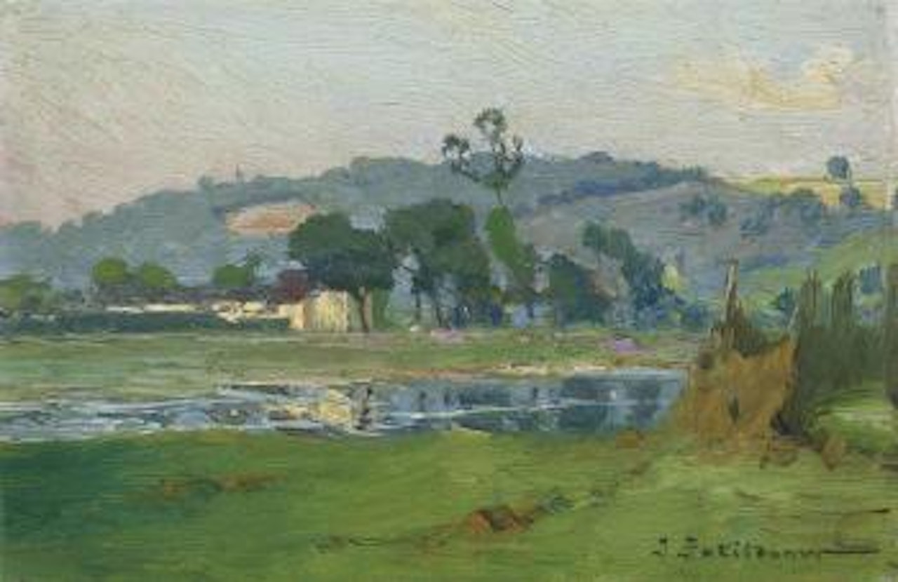 La Meuse à Jupille, vue de l'île Lardinois by Ivan Pavlovitch Pochitonov