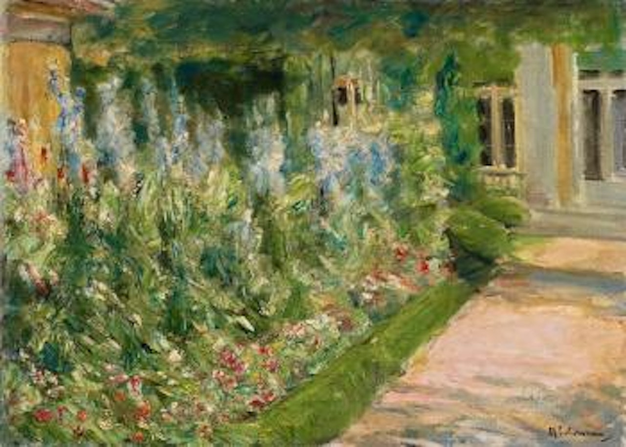 Blumenstauden Am Gärtnerhäuschen Nach Osten by Max Liebermann