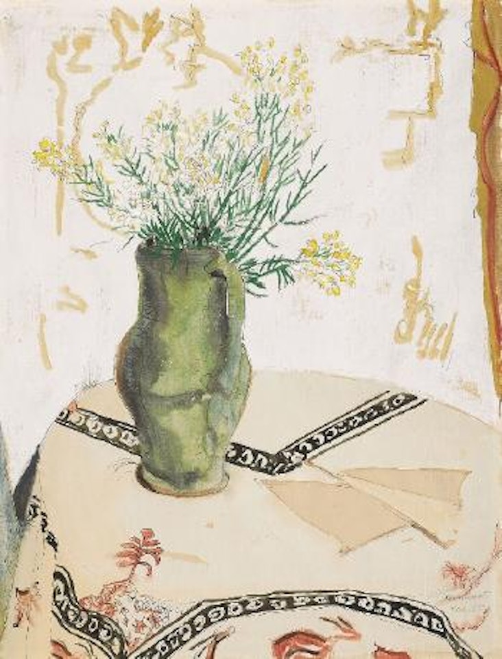 Vase Mit Leinkraut by Erich Heckel