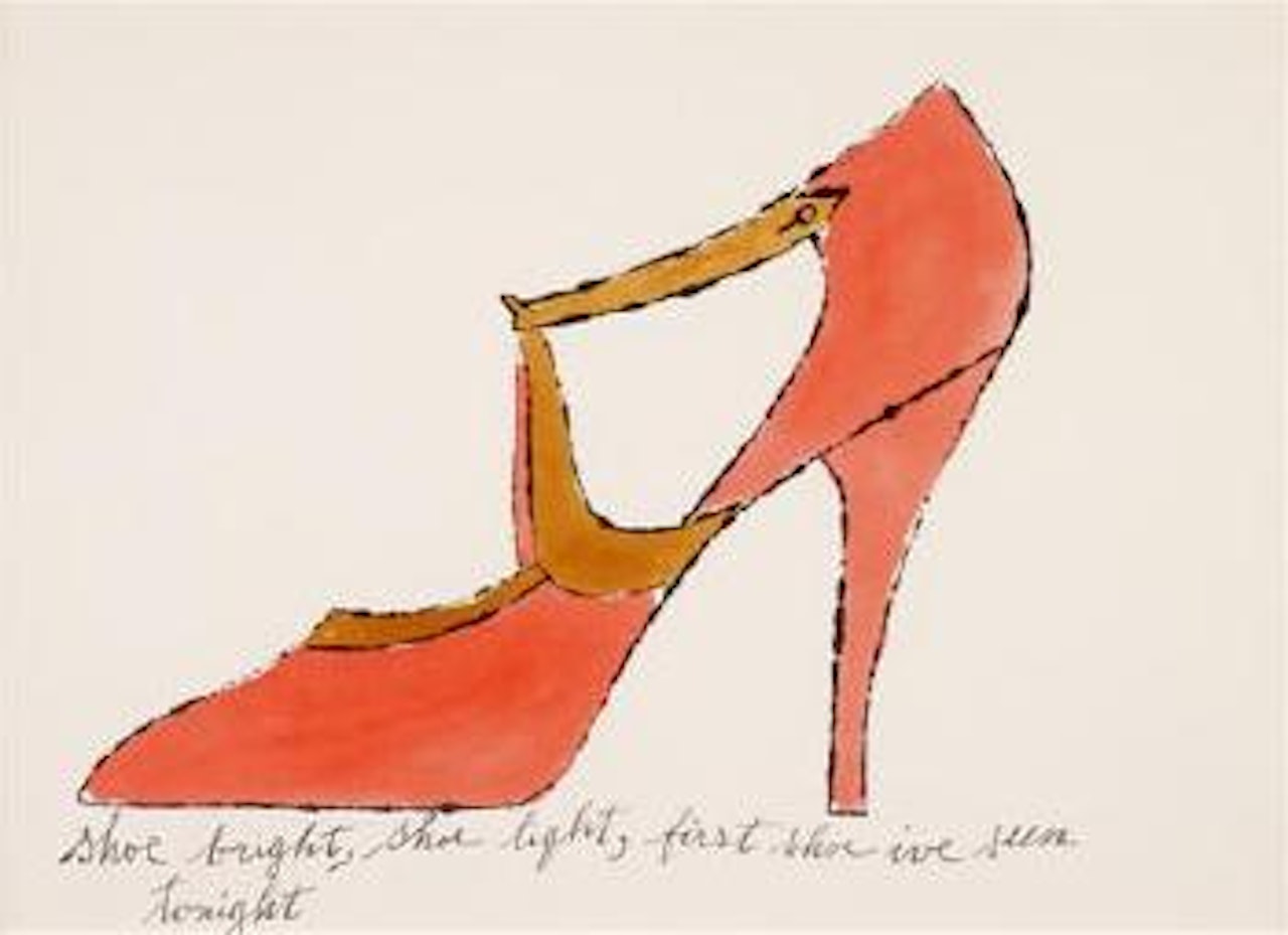 Shoe bright, shoe light, first shoe I've seen tonight by Andy Warhol