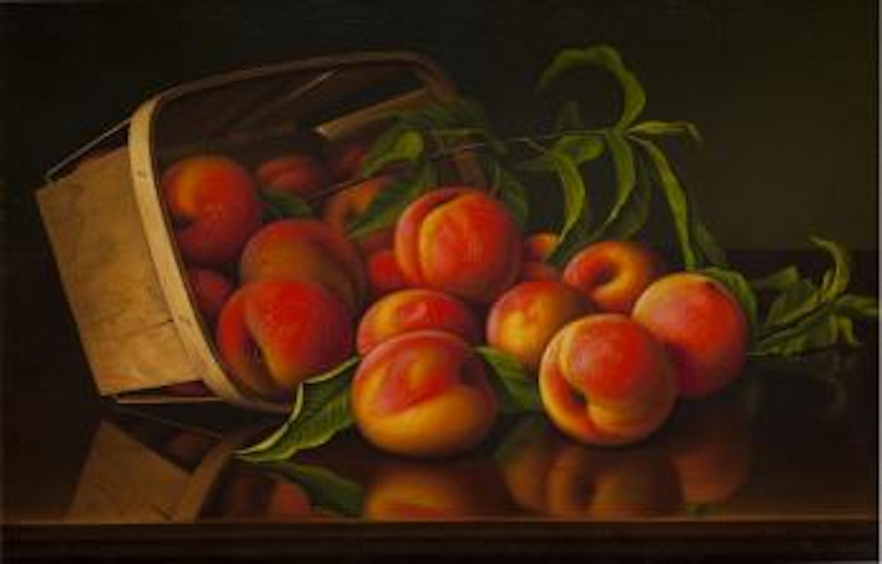 Peaches and basket by Levi Wells Prentice