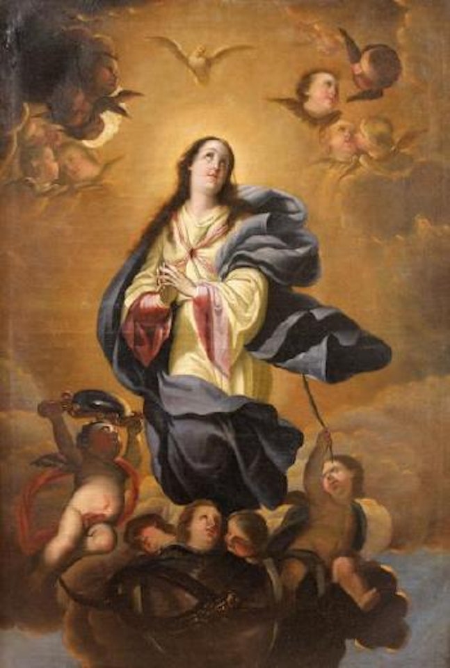 L'Immaculée conception by Agiselo Antonio don Palomino de Castro y Velasco by Spanish School