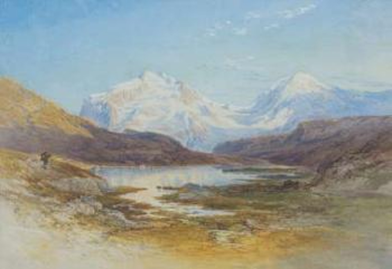 Sunset on snow covered mountains by Nicholas Chevalier
